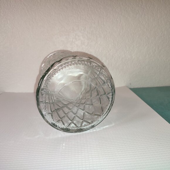 Diamond Pattern Glass Vase Vintage Elegance Classic academia boho Bohemian - Picture 3 of 4